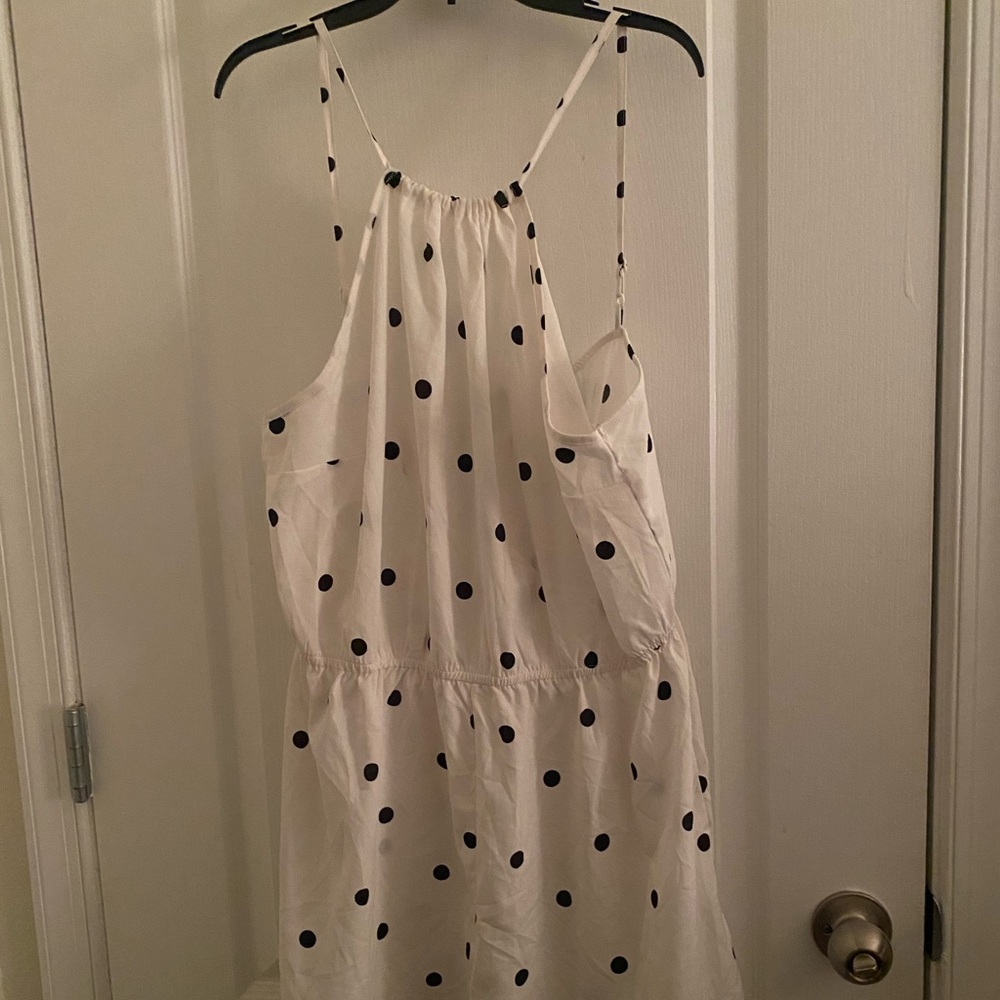 Boohoo Plus Polka Dot Tie Back Playsuit